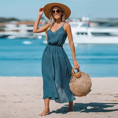 Women's V-Neck Maxi Cover-Up Dress - Cupshe 4 Women's V-Neck Maxi Cover-Up Dress - Cupshe - Image 2