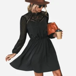 Women's Long Sleeves Elastic Waist Mini Dress - Cupshe -Cupshe GUEST 88c13db1 0cdf 400c 932f e9050f5ae268