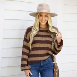 Women's Classic Cozy Striped Rib Sweater - Cupshe -Cupshe GUEST 89e963fc b045 497a 86cc 3bbada956a81
