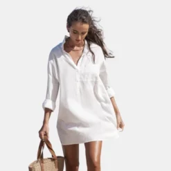 Women's Buttoned Shirt Cover-Up Dress - Cupshe -Cupshe GUEST 8adb4be7 c975 4e0e 9e36 fe9a188b42fe