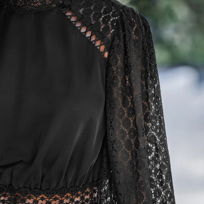 Women's Lace Mock Neck Mini Dress - Cupshe 7 Women's Lace Mock Neck Mini Dress - Cupshe - Image 5