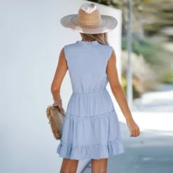 Women's Ruffled Tie Neck Mini Dress - Cupshe -Cupshe GUEST 8b57cb54 6c0b 4df6 8989 71d2109ba215