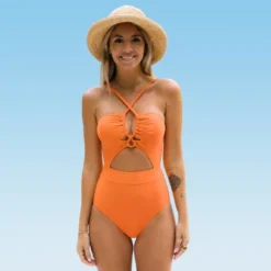 Women's Cutout Shirring One Piece Swimsuit - Cupshe -Cupshe GUEST 8bb8d7bf d0ea 4796 a175 83064ba67b8e