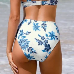 Women's Floral Pattern Shirred High Waist Bikini Bottom - Cupshe -Cupshe GUEST 8bbb1b88 3297 4e33 99ac 4624e788c694