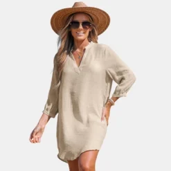 Women's V-Neck Mini Cover-Up Dress - Cupshe -Cupshe GUEST 8d93fbc7 b620 4255 9323 ff0a64fe2631