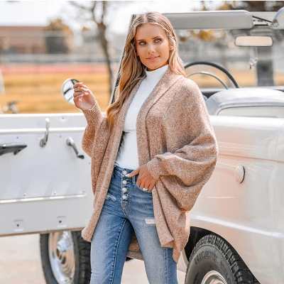 Women's Marled Knit Open-Front Bishop Sleeve Cardigan - Cupshe 3 Women's Marled Knit Open-Front Bishop Sleeve Cardigan - Cupshe