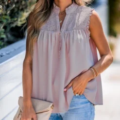 Women's Smocked Half-Placket Top - Cupshe 14 Women's Smocked Half-Placket Top - Cupshe -Cupshe GUEST 8dcb153a 9646 4979 9ded bfe8422cf026