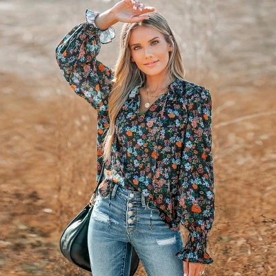 Women's Ditsy Floral Print Smocked Top - Cupshe 3 Women's Ditsy Floral Print Smocked Top - Cupshe