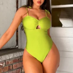 Women's Ruched Tie Strap One Piece Swimsuit -Cupshe -Cupshe GUEST 8e88b360 4481 489c 9da4 7e20a0aea4aa