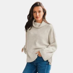 Women's Turtleneck Drop Shoulder Sweater - Cupshe -Cupshe GUEST 8ef1d5c6 bbe6 44f6 be0c 55bf22461c9c