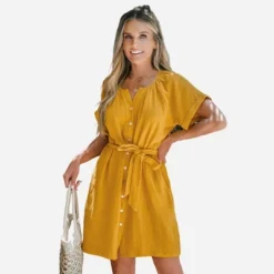 Women's Belted Seersucker Mini Dress Cupshe -Cupshe GUEST 8f73d797 4ddd 40a0 a5cb e3b47afba891