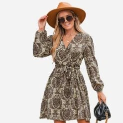 Women's Ornate Print Surplice Neck Mini Dress - Cupshe -Cupshe GUEST 9025d39b 6355 441a 8ede 00daf3875115