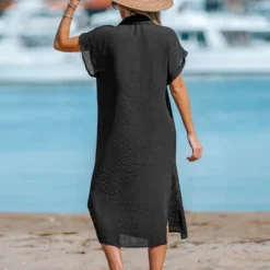 Women's Buttoned Cover Up Shirt Dress - Cupshe -Cupshe GUEST 90c639ec 397b 4fac b00e a3fa3287dbf8