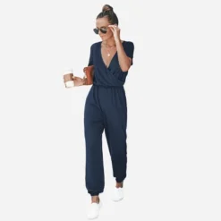 Women's Short Sleeve Wrap Loose Long Romper Jumpsuit - Cupshe -Cupshe GUEST 92171b35 2e4a 4b4e a154 76a5edcb5652
