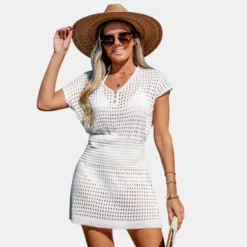 Women's Cutout Crochet Cover-Up Dress - Cupshe -Cupshe GUEST 93150b62 1249 4ecd bf8d ba6d7d15c0a3