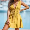 Women's Dual Tie Front Cover-Up Dress - Cupshe -Cupshe GUEST 9317a859 0035 439c 8b4b bdd4b8a3cf22