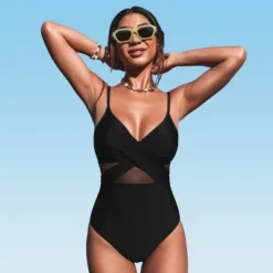 Women's V Neck One Piece Swimsuit Crisscross Mesh Mid Cut Bathing Suit-Cupshe 16 Women's V Neck One Piece Swimsuit Crisscross Mesh Mid Cut Bathing Suit-Cupshe -Cupshe GUEST 938000fe 081d 480a a66b 146b2df2c2f5