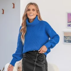 Women's Ribbed Turtleneck Sweater - Cupshe -Cupshe GUEST 9416b475 1e40 4886 b3d9 290f23d6610b