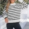 Women's Striped Turtleneck Drop Sleeve Sweater - Cupshe -Cupshe GUEST 95b91f0b 0967 43ce 9ab7 2a38f0349aa3