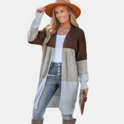 Women's Striped Purl Knit Open Front Cardigan - Cupshe -Cupshe GUEST 97ea6464 c714 4a50 a9c0 55b449573ccb