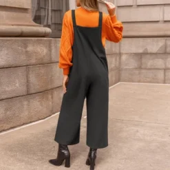 Women's Charcoal Sleeveless Wide Leg Jumpsuit - Cupshe -Cupshe GUEST 983222a7 bf79 4327 81d0 7719ecd36472