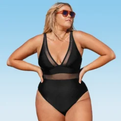 Women's Plus Size V Neck Mesh Sheer One Piece Swimsuit -Cupshe 16 Women's Plus Size V Neck Mesh Sheer One Piece Swimsuit -Cupshe -Cupshe GUEST 98f1e0b6 96e0 42d1 ba91 ea22e9562e1b