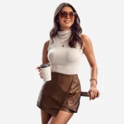 Women's Ribbed Turtleneck Tank Top - Cupshe -Cupshe GUEST 997e8b60 a988 49eb afad 59a7b43a9d13