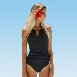 Women's Cutout High Neck Back Tie One Piece Swimsuit -Cupshe -Cupshe GUEST 998c3ce8 3b32 432a 88a7 257be18cd1f5