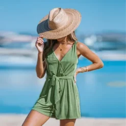 Women's Belted Knotted Cami Romper - Cupshe -Cupshe GUEST 9bac1dfd 72c5 45a4 b20a 487fb9437b18