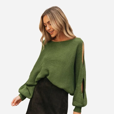Women's Chunky Knit Cutout Sweater - Cupshe 9 Women's Chunky Knit Cutout Sweater - Cupshe - Image 7