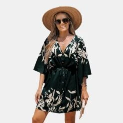 Women's Floral Dolman Sleeve Loose Drawstring Dress - Cupshe -Cupshe GUEST 9e7bcfa3 c52e 4fce 9698 4c13b7c2067f