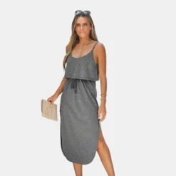 Women's Drawstring Cami Midi Dress - Cupshe -Cupshe GUEST a046f03e d7d1 4080 8f55 4b0fedf881d1