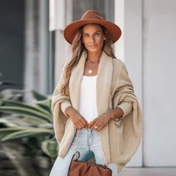 Women's Caramel Popcorn Knit Shawl Collar Cardigan - Cupshe -Cupshe GUEST a06b7a12 a697 4f3c b47a 37124b50aa90