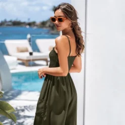 Women's Sleeveless Smocked Jumpsuit -Cupshe