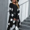 Women's Star Print Longline Cardigan - Cupshe -Cupshe GUEST a2cf8404 5c14 4917 90ef d6f2fb3b3ef4
