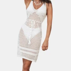 Women's Crochet Lace Up Cover-Up Dress - Cupshe -Cupshe GUEST a4059ea4 49fe 4f17 acd3 2789715a0dee