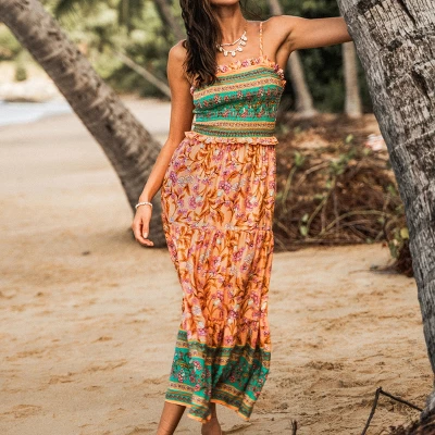 Women's Floral Paisley Smocked Maxi Dress -Cupshe 3 Women's Floral Paisley Smocked Maxi Dress -Cupshe