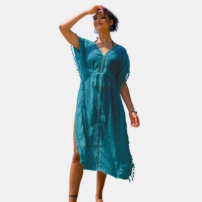 Women's Cover Up Tassel Trim Belted Side Split Midi Length Beachwear-Cupshe 8 Women's Cover Up Tassel Trim Belted Side Split Midi Length Beachwear-Cupshe - Image 6
