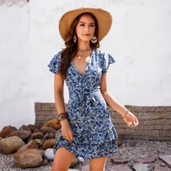 Women's Belted Ditsy Floral Mini Dress - Cupshe -Cupshe GUEST a761e444 8378 4ffe 8400 95c39f24bc35