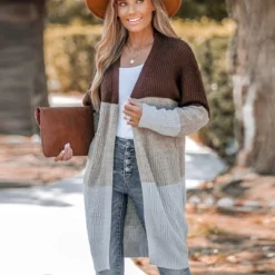 Women's Striped Purl Knit Open Front Cardigan - Cupshe -Cupshe GUEST a7967fa3 a87d 4d93 8e6c 433b93158eed