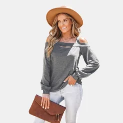 Women's Onyx Cutout Open-Shoulder Tee - Cupshe -Cupshe GUEST a7e7be72 5895 4c3a b07f cd11b5aac1f6