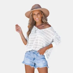 Women's Crochet V-Neck Sweater - Cupshe 19 Women's Crochet V-Neck Sweater - Cupshe -Cupshe GUEST a87d1851 75b3 4e3f 8727 51dde6b63972