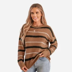 Women's Bonfire Striped Drop Sleeve Sweater - Cupshe -Cupshe GUEST a8d1ab0d 4b6f 43b2 8e36 d0f3eab61384