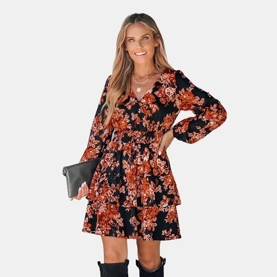 Women's Floral Print Smocked Ruffled Mini Dress - Cupshe 10 Women's Floral Print Smocked Ruffled Mini Dress - Cupshe - Image 8