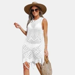 Women's Crochet Knit Tassel Cover-Up Dress -Cupshe -Cupshe GUEST ad228895 4680 4ad9 b155 c42761cd4243