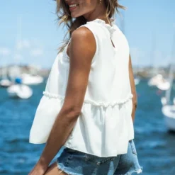 Women's Eyelet Ruffled Tank Top - Cupshe -Cupshe GUEST b037f0c3 91fc 4336 ab4c e625c2355f44