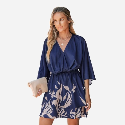 Women's Watercolor Floral Print A-Line Mini Dress - Cupshe 8 Women's Watercolor Floral Print A-Line Mini Dress - Cupshe - Image 6