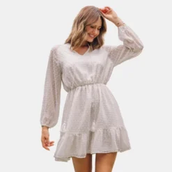 Women's Ruffle Lace Up Mini Dress - Cupshe -Cupshe GUEST b07edd2e 19c5 4051 b608 2a6fcc96b55c