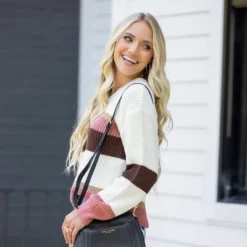 Women's Striped Drop Sleeve Rib Sweater - Cupshe -Cupshe GUEST b16d73a3 2e76 48a3 a407 5b2d973f68e2