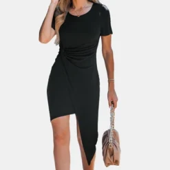 Women's Onyx Twisted Wrap Midi Dress - Cupshe -Cupshe GUEST b2bb2168 5ba8 4014 95f3 fc6fbe11a04c